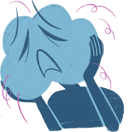 Colored Pencil Depressed Character